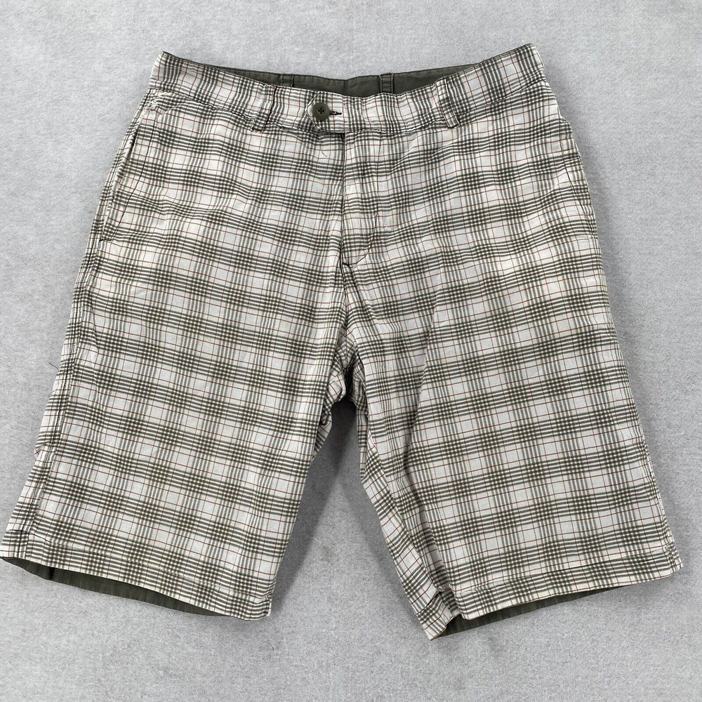 Unbranded Shorts Green Or Plaid Reversible Rip Stop Shorts Mens 34‎